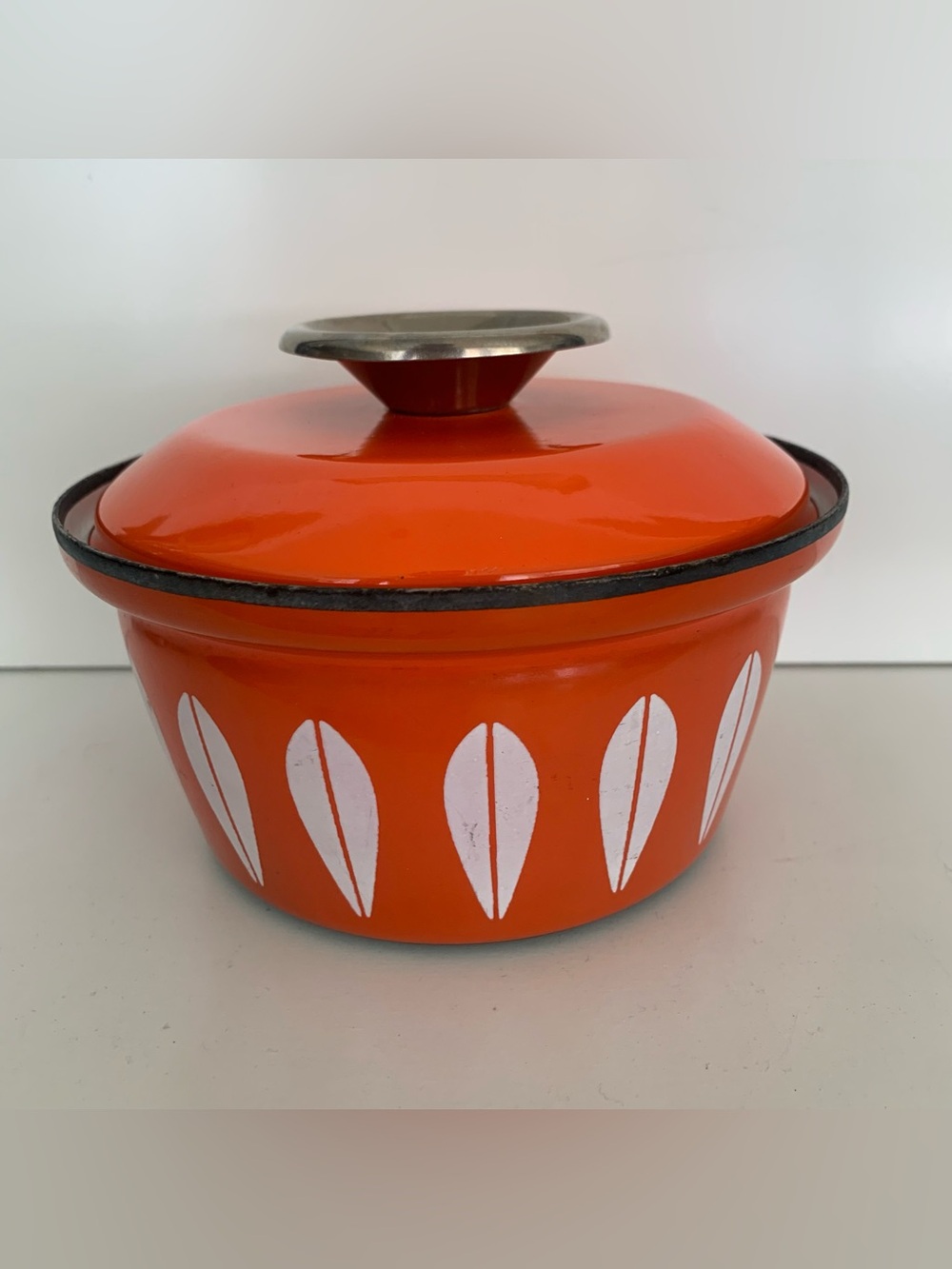 Cathrineholm Orange Lotus Stock Pot, Serving Dish, Casserole With Lid